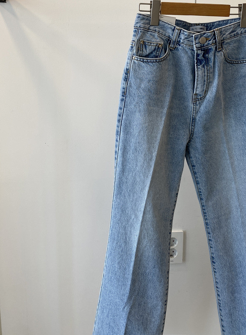 Women's High Waist Denim Jeans Flare Centre Hem