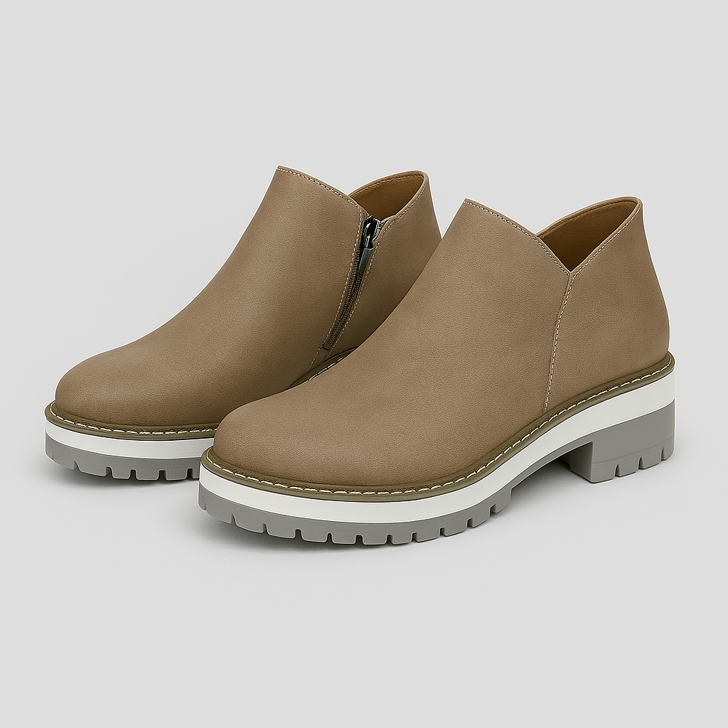Women's Faux Leather Round Toe Ankle Boots