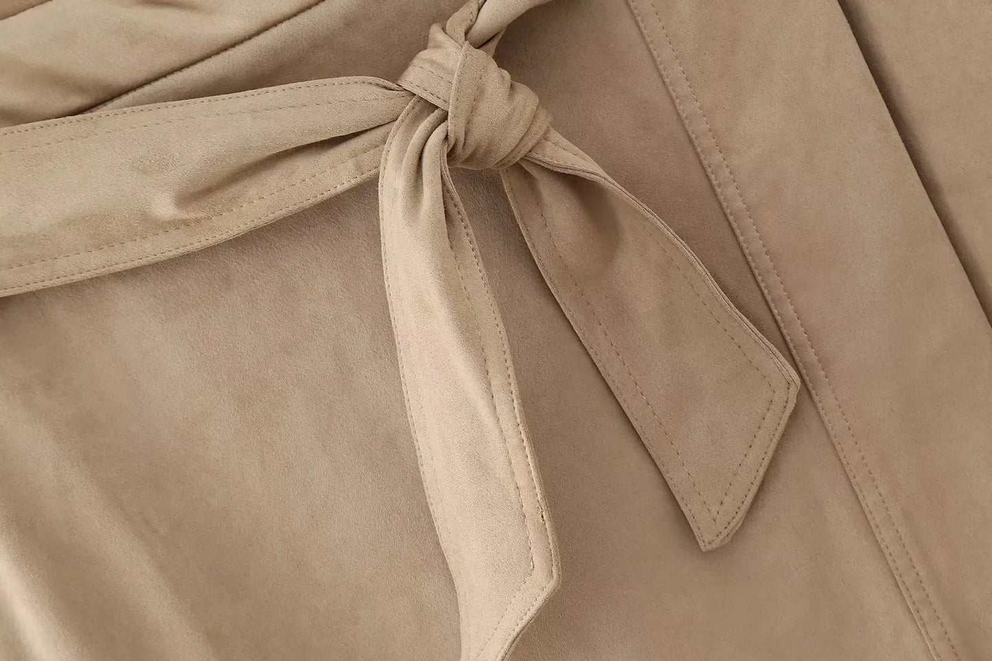 Women's Faux Suede High Waist Tied Wrap Midi Skirt