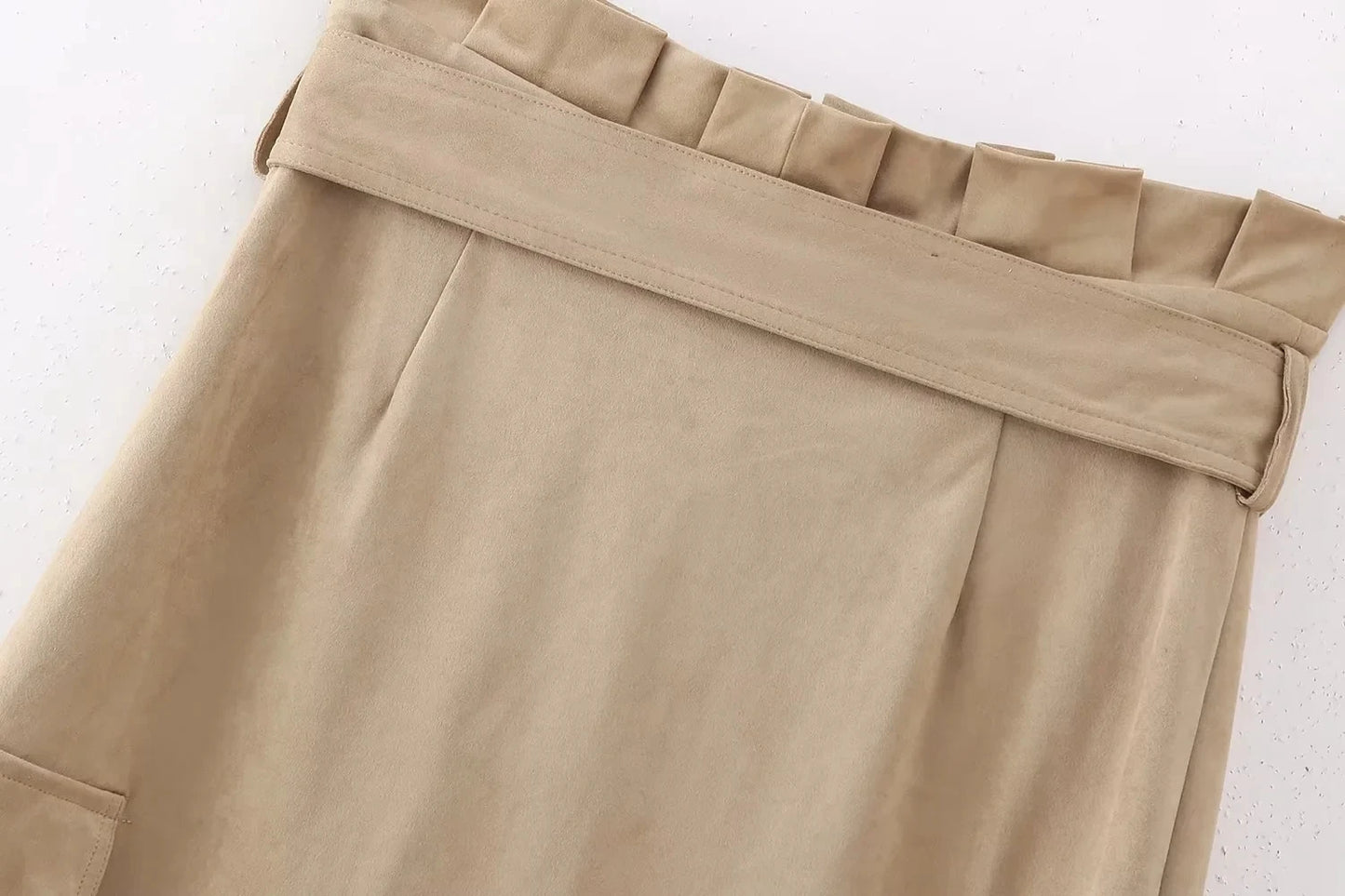 Women's Faux Suede High Waist Tied Wrap Midi Skirt