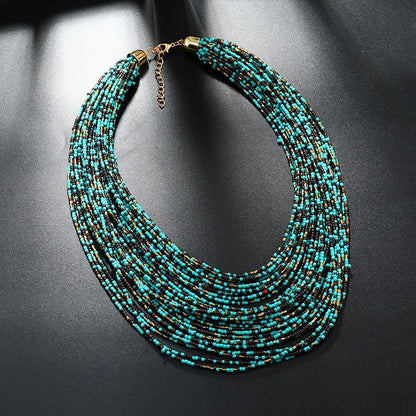 Bohemian Colourful Multi-layer Beaded Necklace Chain