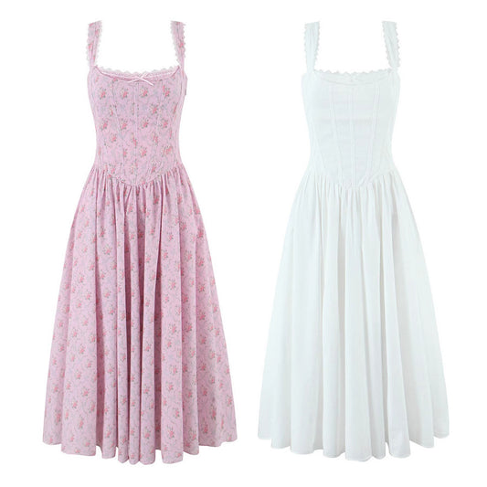 Women's Cottage Bloom Ditsy Floral Bustier Midi Dress