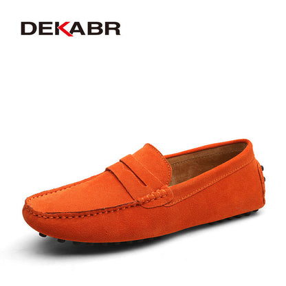 Men's Moccasins Loafers High Quality Genuine Leather Shoes Flat Lightweight Footwear