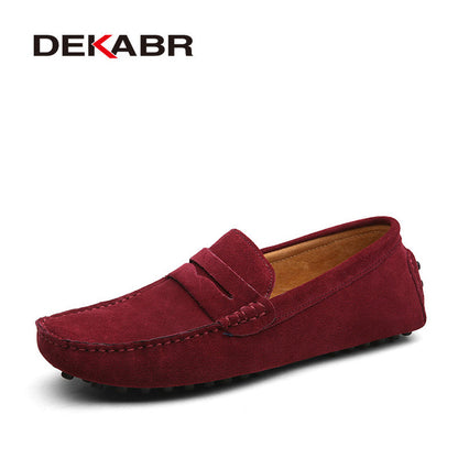 Men's Moccasins Loafers High Quality Genuine Leather Shoes Flat Lightweight Footwear