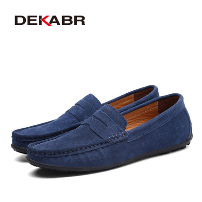 Men's Moccasins Loafers High Quality Genuine Leather Shoes Flat Lightweight Footwear