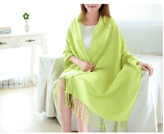 Women's Imitation Cashmere Fringed Tassel Edge Scarf