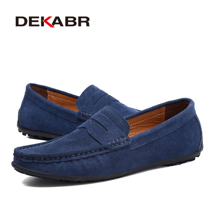 Men's Moccasins Loafers High Quality Genuine Leather Shoes Flat Lightweight Footwear