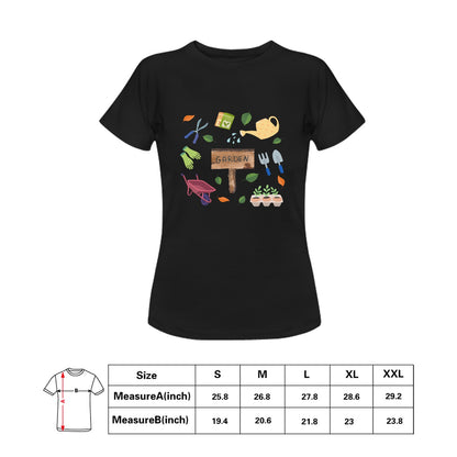 Women's Garden Graphic Print Short Sleeve Round Neck T-shirt