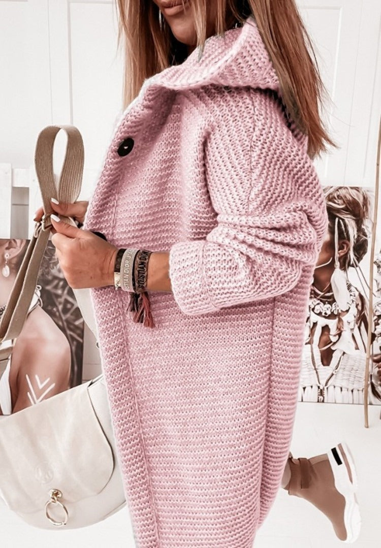 Women's Knitted Hooded Oversized Cardigan