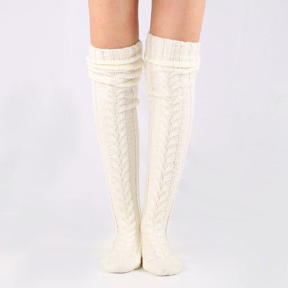 Women's Knitted Knee Length Socks Soft Thick Stockings