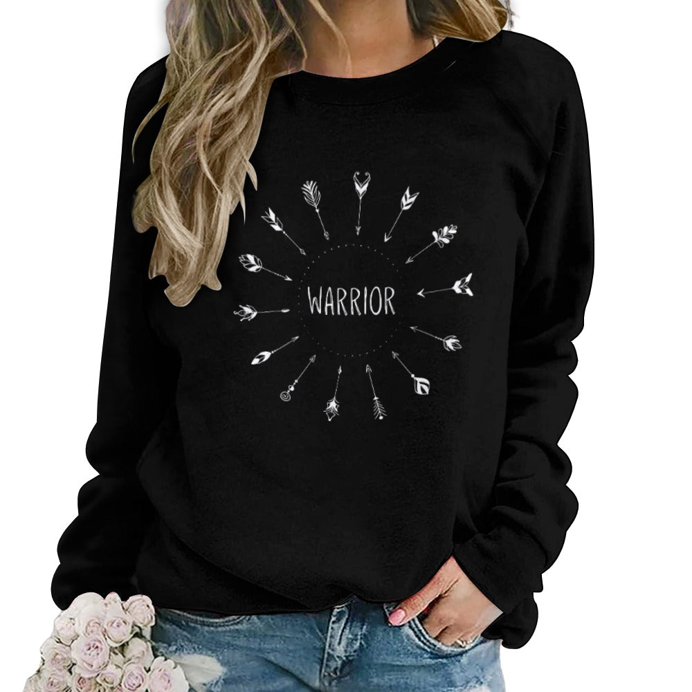 Women's Warrior Arrows Letter Print Sweatshirt Pullover