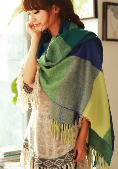 Women's Imitation Cashmere Fringed Tassel Edge Scarf