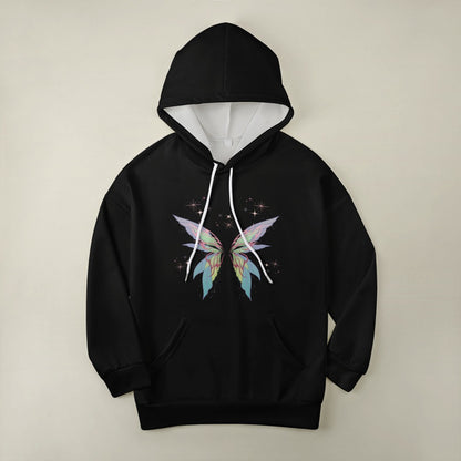 Women's Butterfly Print Dropped Sleeve Hoodie