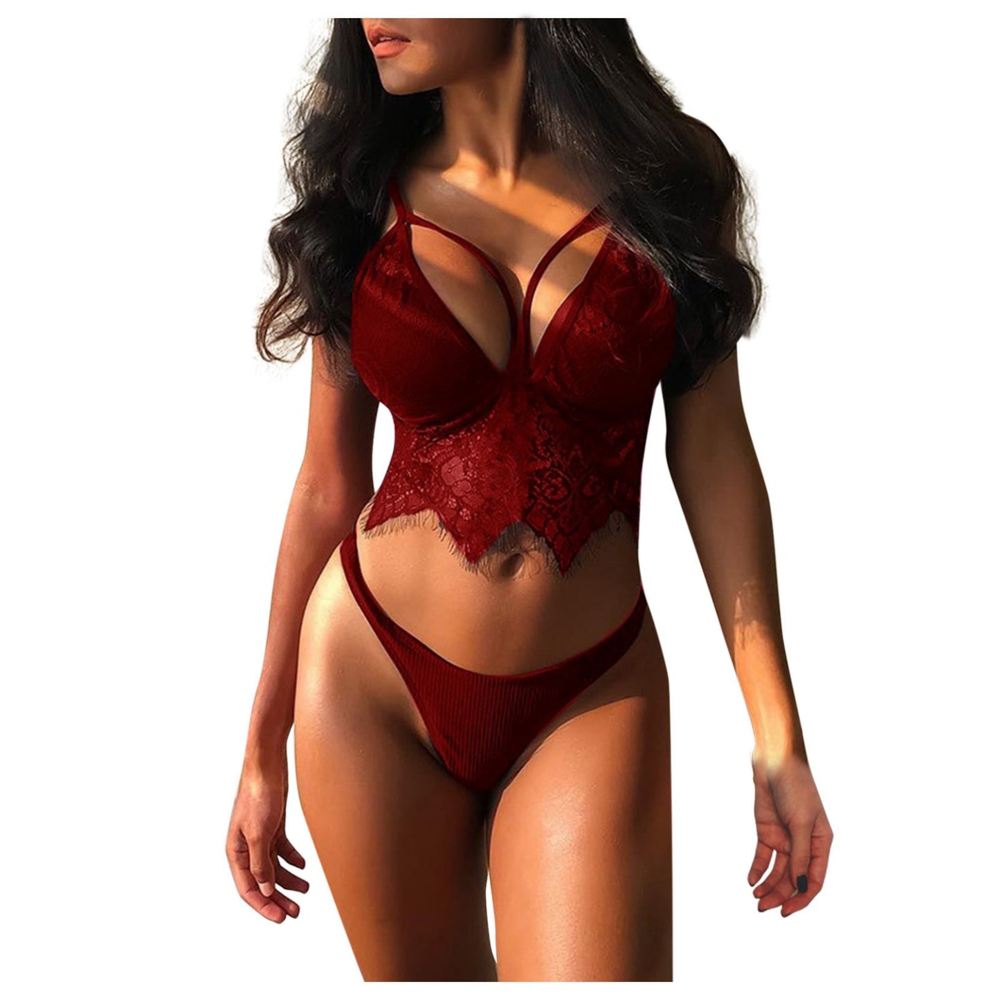 Lace Cut-Out Lingerie Set