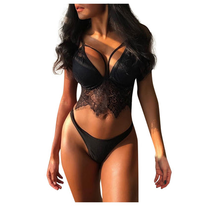 Lace Cut-Out Lingerie Set