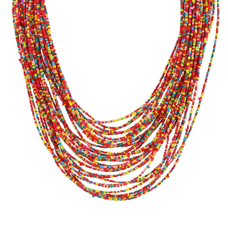 Bohemian Colourful Multi-layer Beaded Necklace Chain