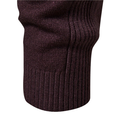 Men's Solid Colour Thickened Thermal Sweater Knitted Long Sleeve Medium Neck Slim Fit Jumper