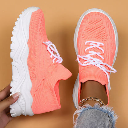Women's Mesh Lace Up Sock Casual Trainers