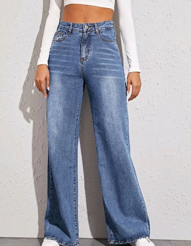 Women's Denim Jeans Wide Leg Flare Trousers