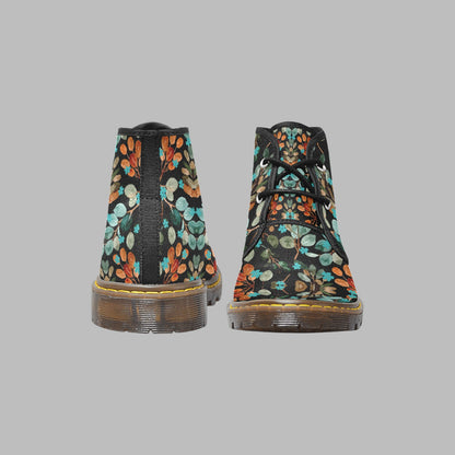 Women's Rustic Floral Canvas Chukka Ankle Boots