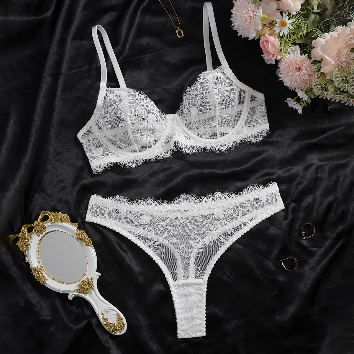 Lace Bra and Pants Lingerie Set