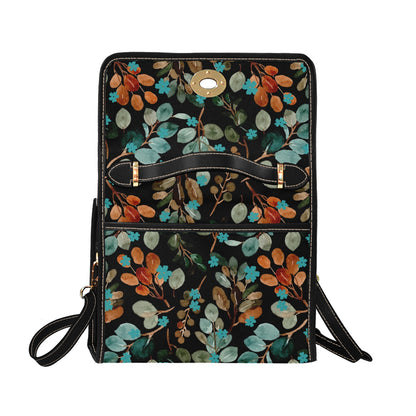 Women's Rustic Floral Print Handbag with Shoulder Strap