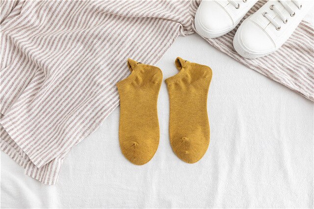 Women's Cotton Ankle Socks Embroidered Funny Face Expression 1 Pair