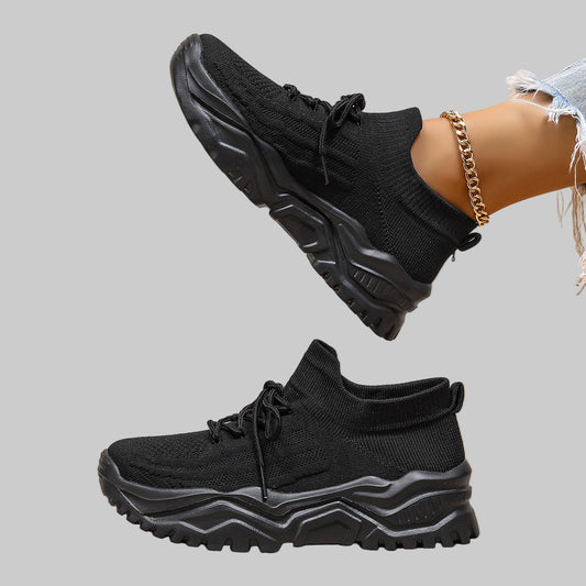 Women's Mesh Lace Up Sock Casual Trainers