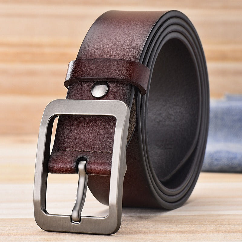 Men's Leather Belt Pin Buckle Simple Basic Casual Fashion Accessories