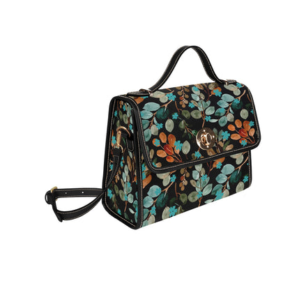 Women's Rustic Floral Print Handbag with Shoulder Strap