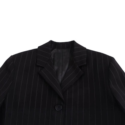 Women's Pinstripe Black Blazer