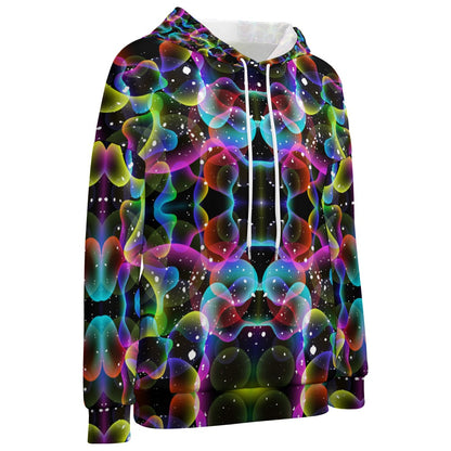 Women's Galactic Rainbow Print Dropped Sleeve Hoodie