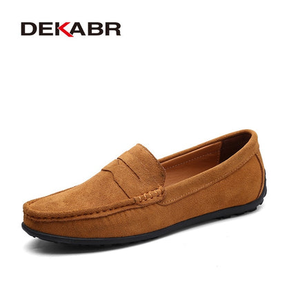 Men's Moccasins Loafers High Quality Genuine Leather Shoes Flat Lightweight Footwear