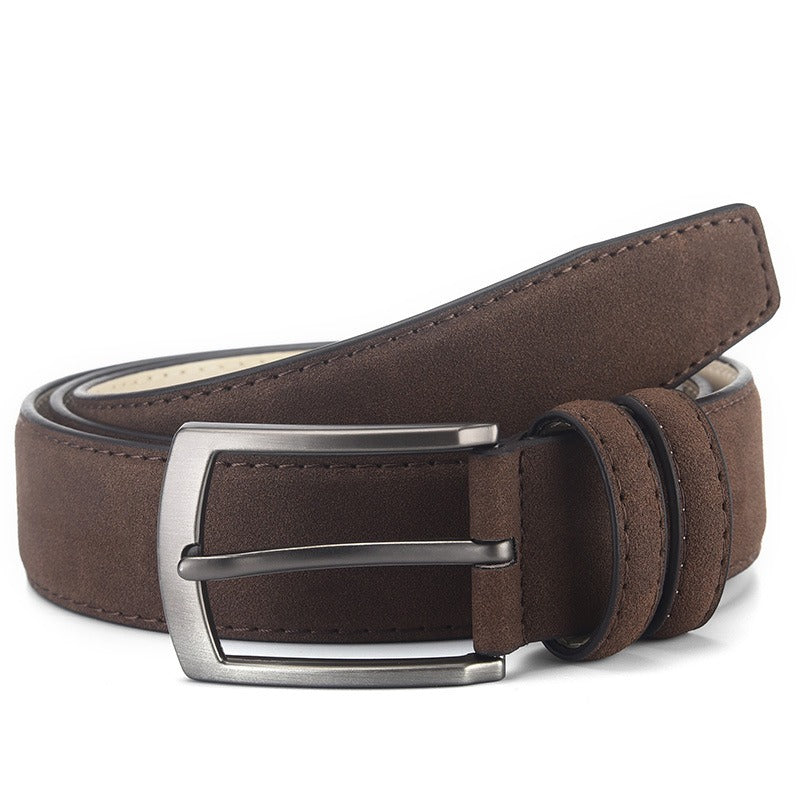 Men's Suede Leather Buckle Belt