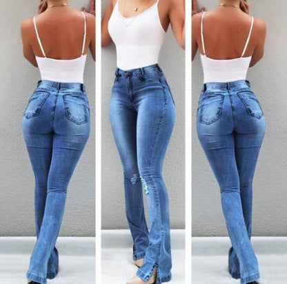 Women's Stretch Flare High Waist Denim Jeans