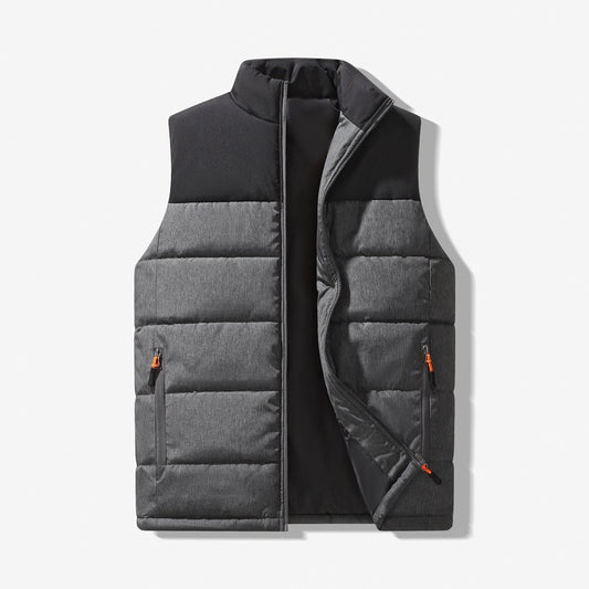 Men's Contrast Colour Block Padded Sleeveless Bodywarmer Gillet Jacket