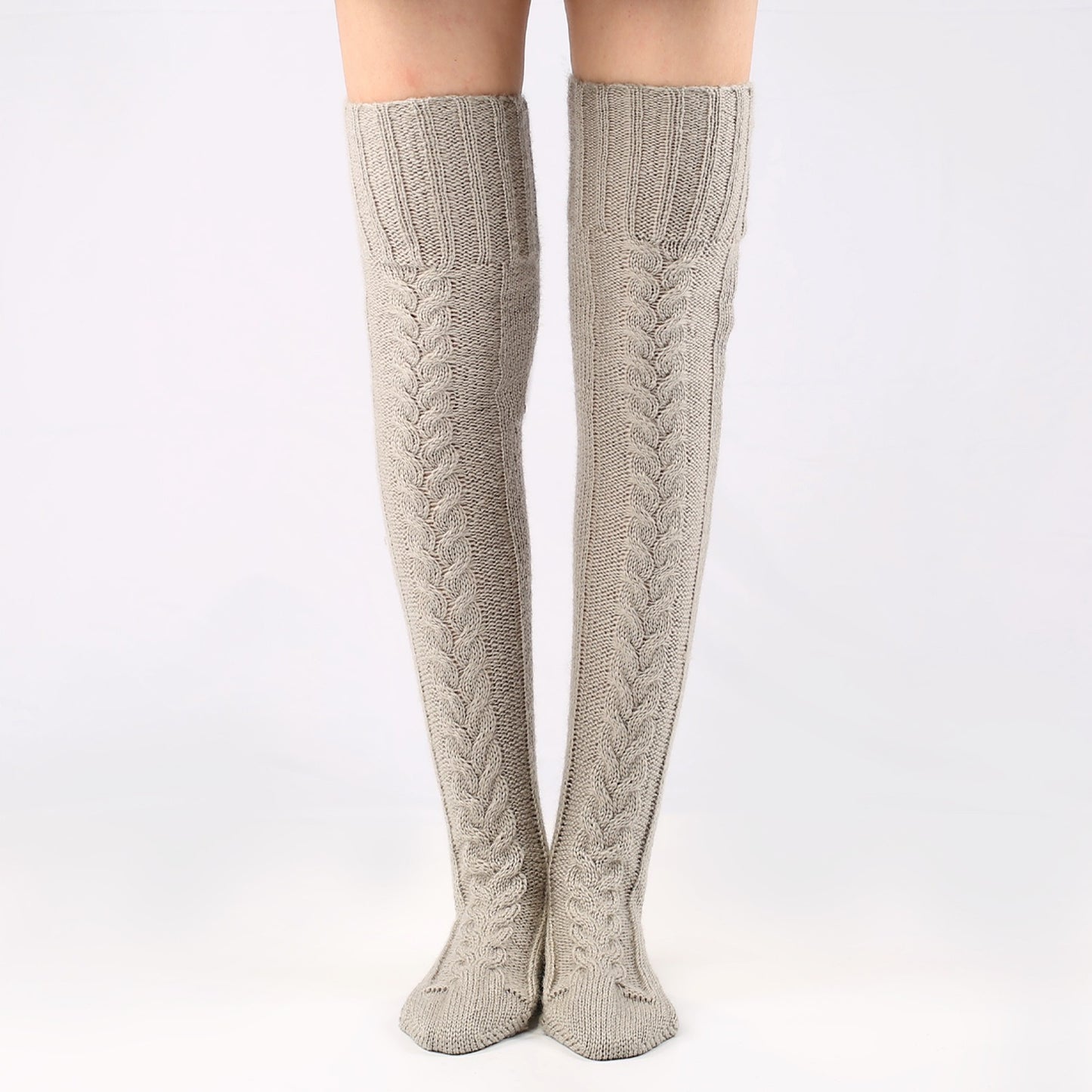 Women's Knitted Knee Length Socks Soft Thick Stockings