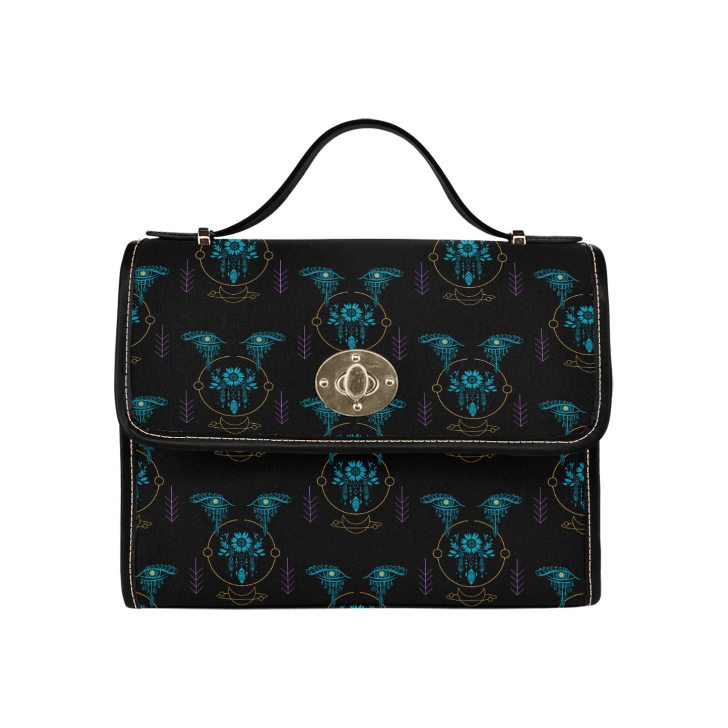 Women's Tribal Eyes Print Handbag with Shoulder Strap