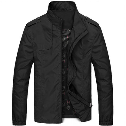 Men's Rain Jacket Long Sleeves Zip Front Side Pockets Casual Outdoors Business Outerwear Male Autumn Winter Coat