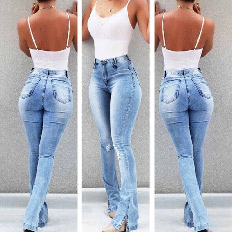 Women's Stretch Flare High Waist Denim Jeans