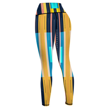 Women's Stripe Print Leggings Sports Yoga Gym Fitness Pants Comfortable Stretch Trousers Casual Bottoms