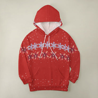 Women's Christmas Snowflake Flower Dropped Sleeve Hoodie