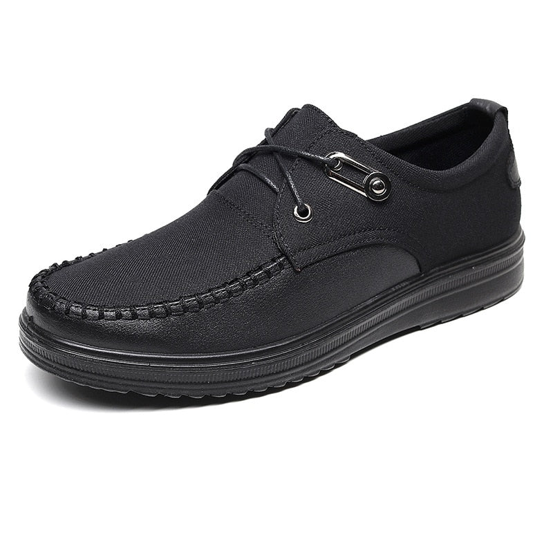 Men's Leather Style Loafer Shoes Pull On Bendable Flat Footwear