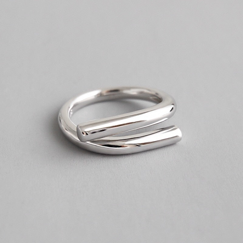 Women's Interweaved Rod Ring 925 Sterling Silver Jewellery