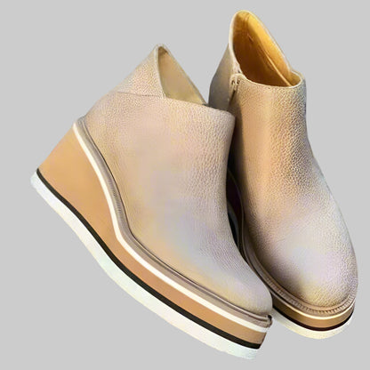 Women's Faux Leather Platform Wedge Ankle Boots