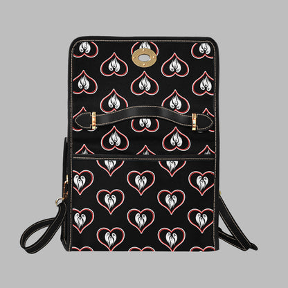 Women's Ghost Heart Print Handbag with Shoulder Strap