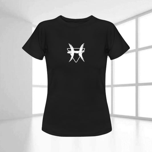 TABOO TIDE Women's Pisces Zodiac Star Sign with Water Element Symbol Cotton T-shirt