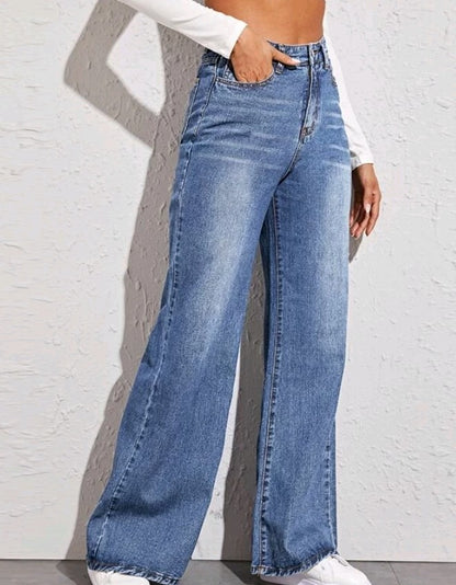 Women's Denim Jeans Wide Leg Flare Trousers