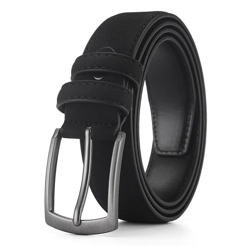 Men's Suede Leather Buckle Belt