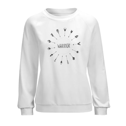 Women's Warrior Arrows Letter Print Sweatshirt Pullover